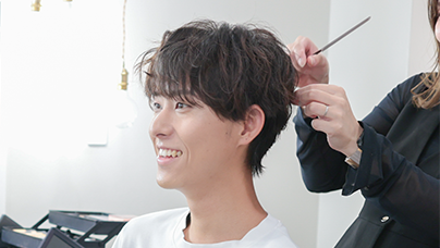 男性ヘアセット